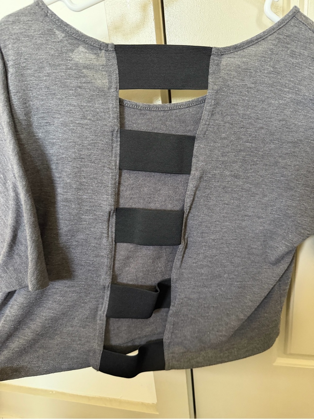 Women's Gray Cropped Scoop Neck Top